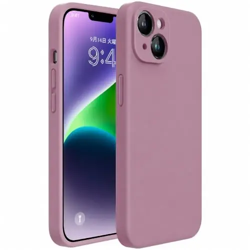 Miracase Designed for iPhone 14 Case with Screen Protector,[Upgraded Enhanced Camera Protection],Shockproof Liquid Silicone Case with Microfiber Lining, 6.1 inch,Blackcurrant 