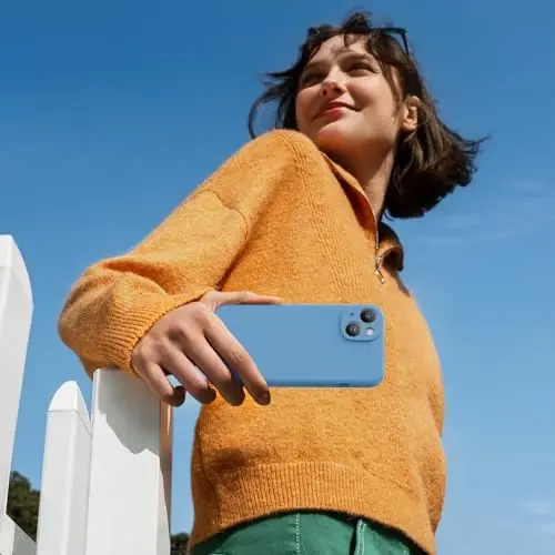 Miracase Designed for iPhone 14 Case with Screen Protector,[Upgraded Enhanced Camera Protection],Shockproof Liquid Silicone Case with Microfiber Lining, 6.1 inch,Capri Blue - 5