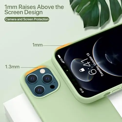 Miracase Designed for iPhone 14 Case, with Tempered Glass Screen Protector, [Soft Anti-Scratch Microfiber Lining], Shockproof Crossbody & Lanyard Case Cover for 13 6.1 inch,Matcha Green - 4