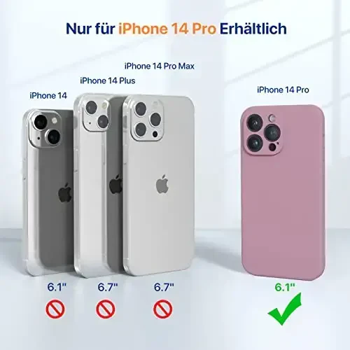 Miracase Designed for iPhone 14 Pro Case with Screen Protector, [Upgraded Camera Protection], Shockproof Liquid Silicone Rubber Phone Case Cover for 14 Pro 6.1 inch, Blackcurrant - 6