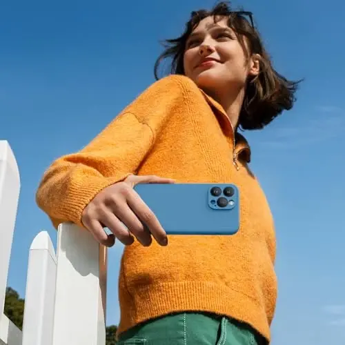 Miracase Designed for iPhone 14 Pro Case with Screen Protector, [Upgraded Camera Protection], Shockproof Liquid Silicone Rubber Phone Case Cover for 14 Pro 6.1 inch, Capri Blue - 5