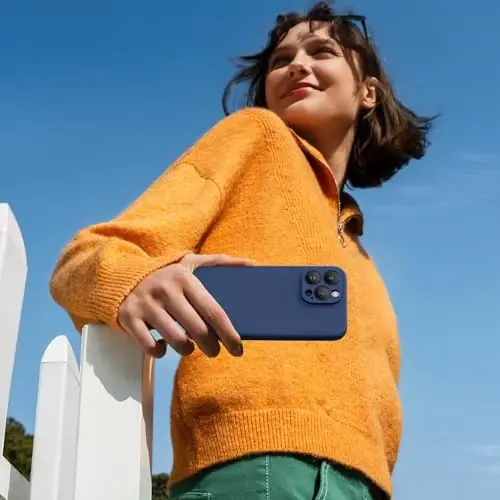 Miracase Designed for iPhone 14 Pro Case with Screen Protector, [Upgraded Camera Protection], Shockproof Liquid Silicone Rubber Phone Case Cover for 14 Pro 6.1 inch, Dark Blue - 5