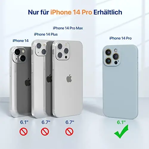 Miracase Designed for iPhone 14 Pro Case with Screen Protector, [Upgraded Camera Protection], Shockproof Liquid Silicone Rubber Phone Case Cover for 14 Pro 6.1 inch, Light Green - MIRACASE (1)