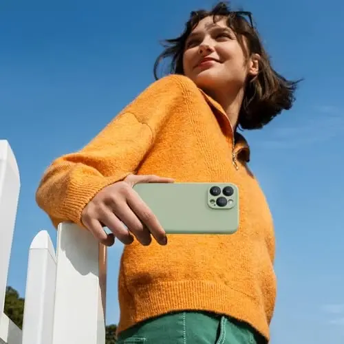 Miracase Designed for iPhone 14 Pro Case with Screen Protector, [Upgraded Camera Protection], Shockproof Liquid Silicone Rubber Phone Case Cover for 14 Pro 6.1 inch, Patina Green - 5