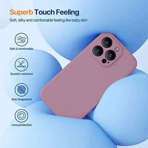 Miracase Designed for iPhone 14 Pro Max Phone Case with Screen Protector,[Upgraded Enhanced Camera Protection],Shockproof Liquid Silicone Case with Microfiber Lining,6.7 inch, Blackcurrant - 3