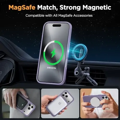 miracase Magnetic for iPhone 17 Pro Max Case with Screen Protector [Compatible with MagSafe] Slim Thin Phone Case Military-Grade Protected for 17 ProMax Cover Bumper 6.9
