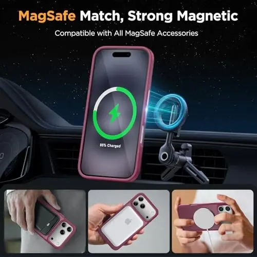 miracase Magnetic for iPhone 17 Pro Max Case with Screen Protector [Compatible with MagSafe] Slim Thin Phone Case Military-Grade Protected for 17 ProMax Cover Bumper 6.9