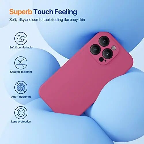 Miracase for iPhone 14 Pro Max Case, Silicone, Ice Red | Shockproof Liquid Silicone Case with Microfiber Lining,6.7 inch - 3