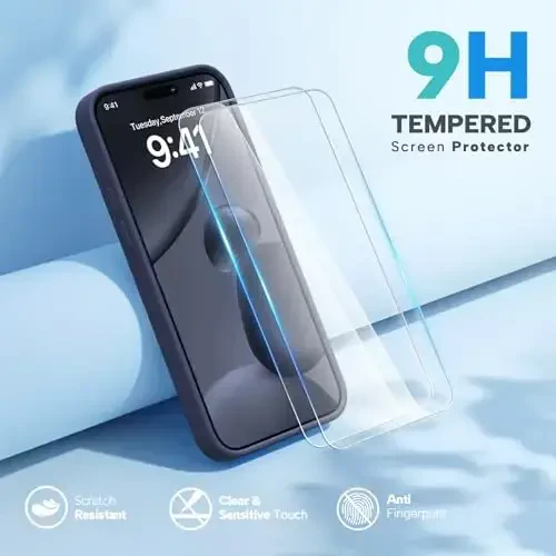 Miracase for iPhone 15 Pro Max Case, [with 2X Screen Protectors], MagSafe bilan mos, suyuq silikonli g'ilof zarbga chidamli tushishdan himoya Telefon g'ilofi 15 Pro Max uchun, to'q ko'k magnitli - 2