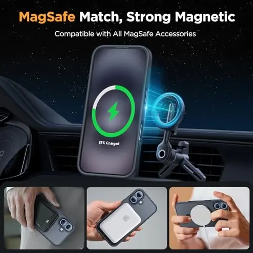 Miracase for iPhone 16 Plus Matte Series Case, Magnetic, Black | Velvet Touch | Military-Grade Protection | Anti-Fingerprint | 6,7 Inch - 4