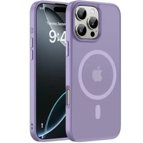 Miracase for iPhone 16 Pro Max Matte Series Case, Magnetic, Lavender | Compatible with MagSafe | Translucent | Military-Grade Protection | Anti-Fingerprint | Shockproof Protective Slim Cover - 1