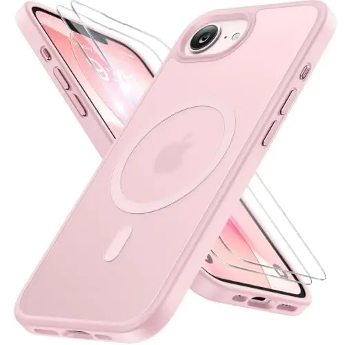 Miracase for iPhone 16e case & iPhone 17e Case for MagSafe [with 2×9H+ Screen Protectors] TOP Military-Grade Protection Shockproof with Velvet Touch for iPhone 16e/17e Phone Case 6.1