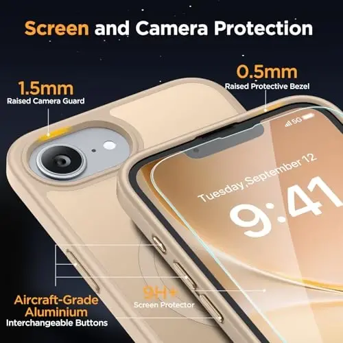 Miracase for iPhone 16e case & iPhone 17e Case for MagSafe [with 2×9H+ Screen Protectors] TOP Military-Grade Protection Shockproof with Velvet Touch for iPhone 16e/17e Phone Case 6.1