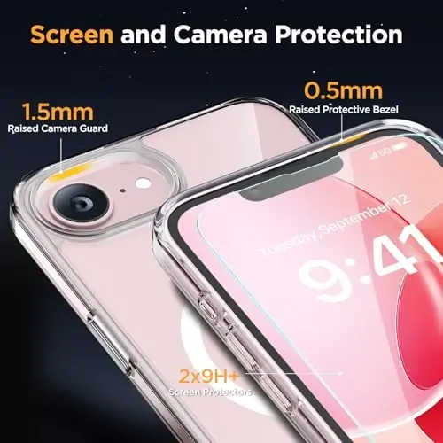 miracase for iPhone 16e case & iPhone 17e Case for MagSafe [with 2×9H+ Screen Protectors] TOP Military-Grade Protection Shockproof with Velvet Touch for iPhone 16e/17e Phone Case 6.1