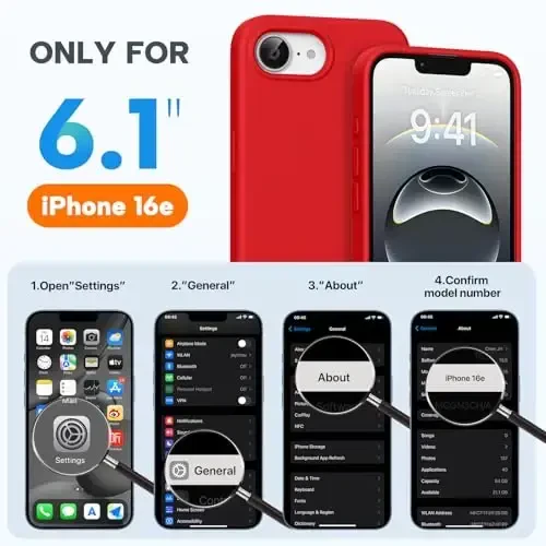Miracase Designed for iPhone 11 Phone Case, with Screen Protector, Liquid Silicone Gel Rubber Full Body Drop Protection Shockproof Cover Phone Case for iPhone 11 6.1 inch, Red - 2