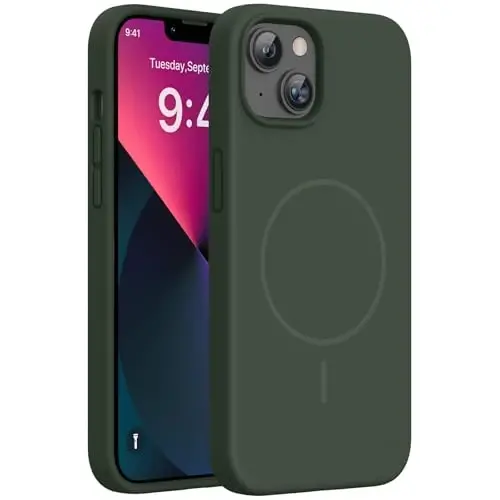 Miracase iPhone 11 için Tasarlanmış Telefon Kılıfı, Ekran Koruyuculu, Sıvı Silikon Jel Kauçuk Tam Gövde Düşme Korumalı Darbeye Dayanıklı Kapaklı Telefon Kılıfı, iPhone 11 6.1 inç için, Koyu Yeşil 