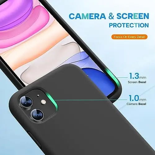 Miracase iPhone 11 Kılıfı, Ekran Koruyucu ile, Siyah 