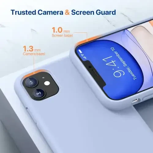 Miracase Designed for iPhone 11 Phone Case, with Screen Protector, Liquid Silicone Gel Rubber Full Body Drop Protection Shockproof Cover Phone Case for iPhone 11 6.1 inch, Clove Purple - 5