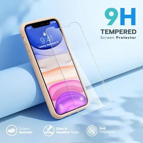Miracase iPhone 11 Telefon Kılıfı, Ekran Koruyuculu, Sıvı Silikon Jel Tam Gövde Düşme Koruması Darbeye Dayanıklı Kapaklı Telefon Kılıfı, iPhone 11 6.1 inç için, Bean Grey - 1
