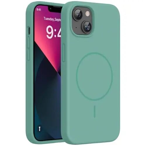 Miracase iPhone 11 uchun mo'ljallangan telefon g'ilofi, ekran himoyachisi, suyuq silikon gel rezina to'liq tanani tushishdan himoya qiluvchi zarbga chidamli qopqoq iPhone 11 6.1 dyuym uchun, Midnight Green - 1