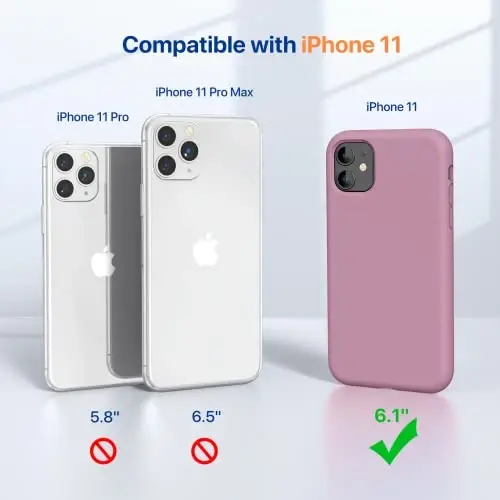 Miracase iPhone 11 uchun mo'ljallangan telefon qutisi, ekran himoyachisi, suyuq silikon gel kauchuk to'liq tana tushishdan himoya zarbga chidamli qopqoq iPhone 11 6.1 dyuym uchun, qora smorodina - 2