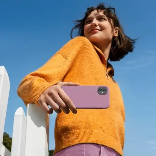 Miracase iPhone 11 uchun mo'ljallangan telefon qutisi, ekran himoyachisi, suyuq silikon gel kauchuk to'liq tana tushishdan himoya zarbga chidamli qopqoq iPhone 11 6.1 dyuym uchun, qora smorodina 