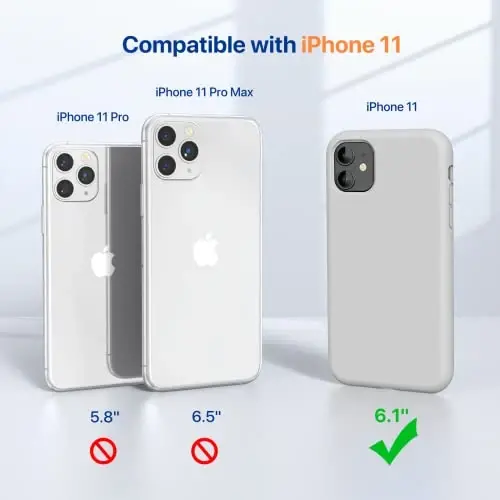 Miracase iPhone 11 uchun telefon g'ilofi, ekran himoyachisi bilan, suyuq silikonli rezina to'liq tanani tushishdan himoya qiluvchi zarbga chidamli g'ilof iPhone 11 6.1 dyuym uchun, Oy nuri oqi - MIRACASE (1)