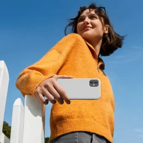 Miracase iPhone 11 uchun telefon g'ilofi, ekran himoyachisi bilan, suyuq silikonli rezina to'liq tanani tushishdan himoya qiluvchi zarbga chidamli g'ilof iPhone 11 6.1 dyuym uchun, Oy nuri oqi - MIRACASE