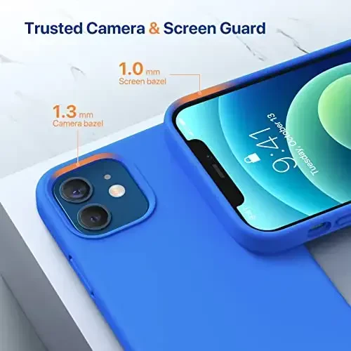 Miracase iPhone 12 Case va iPhone 12 Pro Case bilan mos keladi, suyuq silikon gel kauchuk to'liq tanani himoya qiladi zarbga chidamli tomchi himoya telefon qutisi iPhone 12/12 Pro 6.1 dyuym, O'rta er dengizi ko'k - 5