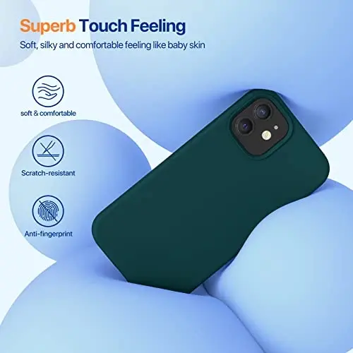 Miracase iPhone 12 Case va iPhone 12 Pro Case bilan mos keladi, Suyuq silikonli gel kauchuk to'liq tana himoyasi zarba o'tkazmaydigan tomchi himoyasi iPhone 12/12 Pro 6.1 dyuym uchun telefon qutisi, Teal - 3