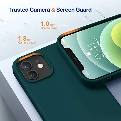 Miracase iPhone 12 Case va iPhone 12 Pro Case bilan mos keladi, Suyuq silikonli gel kauchuk to'liq tana himoyasi zarba o'tkazmaydigan tomchi himoyasi iPhone 12/12 Pro 6.1 dyuym uchun telefon qutisi, Teal - 5
