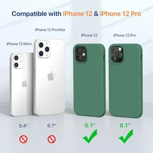 Miracase Compatible with iPhone 12 Case and iPhone 12 Pro Case, Liquid Silicone Gel Rubber Full Body Protection Shockproof Drop Protection Phone Case for iPhone 12/12 Pro 6.1 inch, Acacia Green - MIRACASE (1)