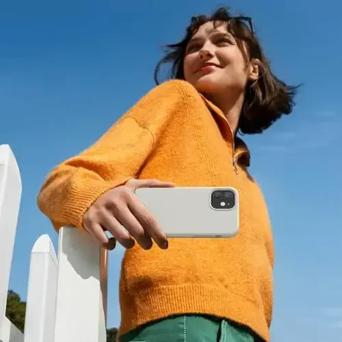 Miracase Compatible with iPhone 12 Case and iPhone 12 Pro Case, Liquid Silicone Gel Rubber Full Body Protection Shockproof Drop Protection Phone Case for iPhone 12/12 Pro 6.1 inch, Stone - 5