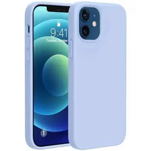 Miracase Compatible with iPhone 12 Case and iPhone 12 Pro Case, Liquid Silicone Gel Rubber Full Body Protection Shockproof Drop Protection Phone Case for iPhone 12/12 Pro 6.1 inch, Clove Purple 