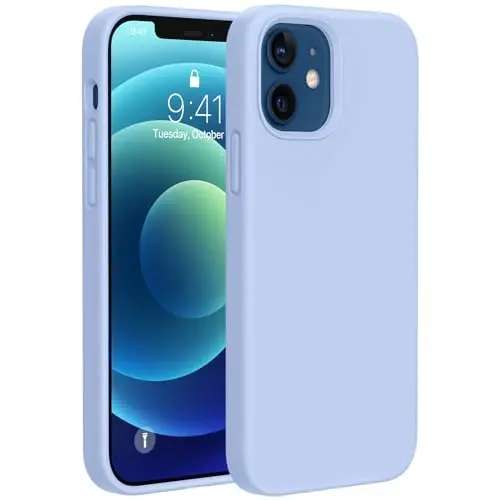 Miracase Compatible with iPhone 12 Case and iPhone 12 Pro Case, Liquid Silicone Gel Rubber Full Body Protection Shockproof Drop Protection Phone Case for iPhone 12/12 Pro 6.1 inch, Clove Purple 