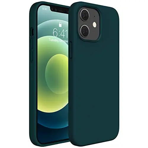 miracase Compatible with iPhone 12 Case and iPhone 12 Pro Case, Liquid Silicone Gel Rubber Full Body Protection Shockproof Drop Protection Phone Case for iPhone 12/12 Pro 6.1 inch, Teal 