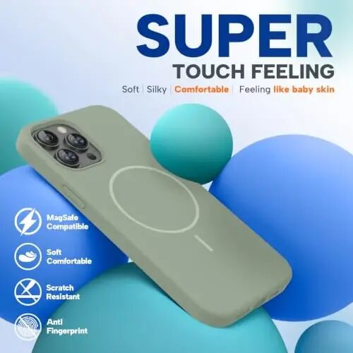 Miracase iPhone 12 Pro Max bilan mos keladi, [Yumshoq tirnalishga qarshi mikrofiber astarli], Suyuq silikonli g'ilof Gel rezina zarbga chidamli tushishdan himoya qiluvchi telefon g'ilofi 12 Pro Max uchun, Patina Green - 4