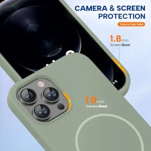 Miracase iPhone 12 Pro Max bilan mos keladi, [Yumshoq tirnalishga qarshi mikrofiber astarli], Suyuq silikonli g'ilof Gel rezina zarbga chidamli tushishdan himoya qiluvchi telefon g'ilofi 12 Pro Max uchun, Patina Green - 5