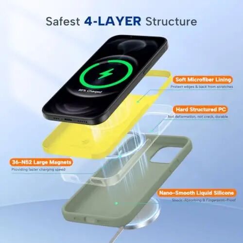 Miracase iPhone 12 Pro Max bilan mos keladi, [Yumshoq tirnalishga qarshi mikrofiber astarli], Suyuq silikonli g'ilof Gel rezina zarbga chidamli tushishdan himoya qiluvchi telefon g'ilofi 12 Pro Max uchun, Patina Green - 6