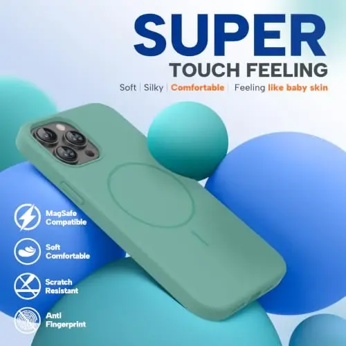 Miracase iPhone 12 Pro Max gʻilofi bilan mos keladi, [Yumshoq tirnalishga qarshi mikrofiber astar], Suyuq silikon gʻilof Gel rezina zarbga chidamli telefon gʻilofi 12 Pro Max uchun, Midnight Green - 4