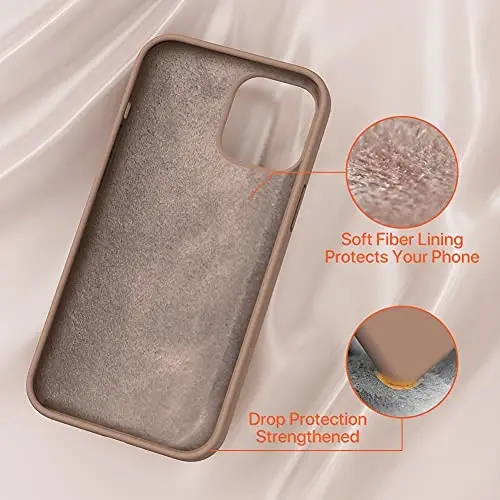 Miracase iPhone 12 Pro Max ile Uyumlu Kılıf, [Yumuşak Çizilmez Mikrofiber Astar], Sıvı Silikon Kılıf Jel Kauçuk Darbeye Dayanıklı Düşmeye Karşı Koruyucu Telefon Kılıfı, 12 Pro Max için, Çikolata rengi - 4