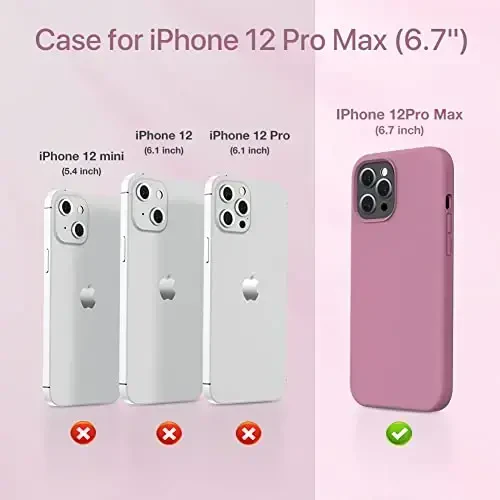 Miracase Compatible with iPhone 12 Pro Max Case, [Soft Anti-Scratch Microfiber Lining], Liquid Silicone Case Gel Rubber Shockproof Drop Protection Phone Case for 12 Pro Max, Blackcurrant - MIRACASE (1)