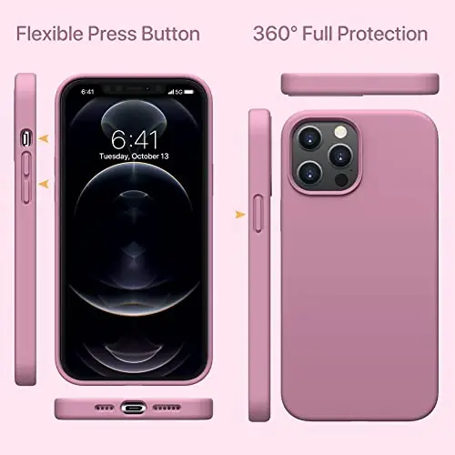 Miracase Compatible with iPhone 12 Pro Max Case, [Soft Anti-Scratch Microfiber Lining], Liquid Silicone Case Gel Rubber Shockproof Drop Protection Phone Case for 12 Pro Max, Blackcurrant - 6