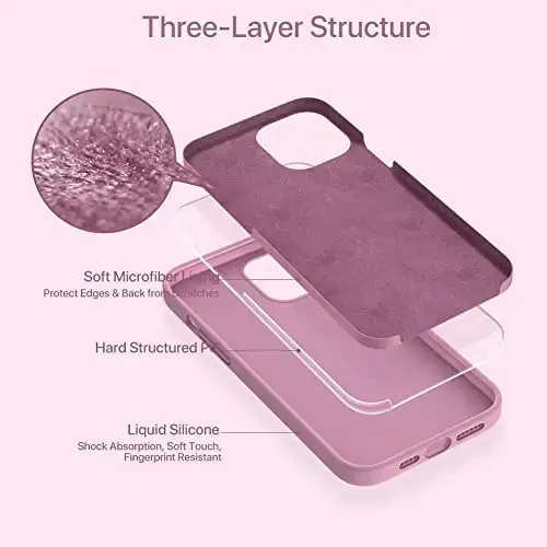 Miracase Compatible with iPhone 12 Pro Max Case, [Soft Anti-Scratch Microfiber Lining], Liquid Silicone Case Gel Rubber Shockproof Drop Protection Phone Case for 12 Pro Max, Blackcurrant - 3
