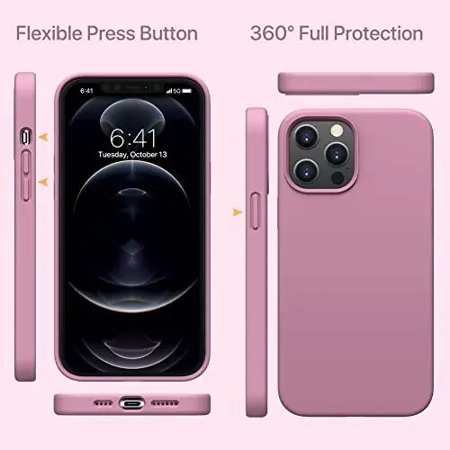 Miracase Compatible with iPhone 12 Pro Max Case, [Soft Anti-Scratch Microfiber Lining], Liquid Silicone Case Gel Rubber Shockproof Drop Protection Phone Case for 12 Pro Max, Blackcurrant - 6