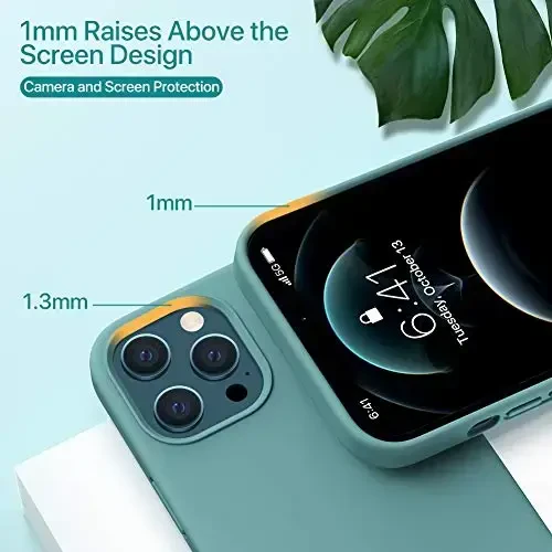 Miracase Compatible with iPhone 12 Pro Max Case, [Soft Anti-Scratch Microfiber Lining], Liquid Silicone Case Gel Rubber Shockproof Drop Protection Phone Case for 12 Pro Max, Midnight Green - 5