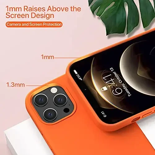 Miracase Compatible with iPhone 12 Pro Max Case, [Soft Anti-Scratch Microfiber Lining], Liquid Silicone Case Gel Rubber Shockproof Drop Protection Phone Case for 12 Pro Max, Orange - 4