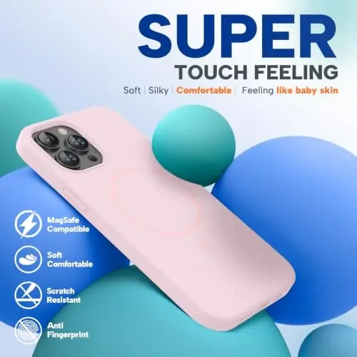 Miracase iPhone 12 Pro Max uchun mos keladigan g‘ilof, [Yumshoq tirnalishga qarshi mikrofiber astarli], Suyuq silikonli g‘ilof Gel rezina zarbga chidamli telefon g‘ilofi 12 Pro Max uchun, Qum pushti - 4