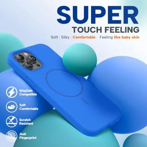 Miracase iPhone 12 Pro Max uchun mos keladigan g'ilof, [Yumshoq tirnalishga qarshi mikrofiber astarli], Suyuq silikonli g'ilof, zarbaga chidamli, 12 Pro Max uchun telefon g'ilofi, O'rta yer dengizi ko'k - 4