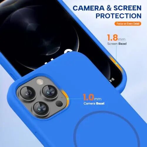 Miracase iPhone 12 Pro Max uchun mos keladigan g'ilof, [Yumshoq tirnalishga qarshi mikrofiber astarli], Suyuq silikonli g'ilof, zarbaga chidamli, 12 Pro Max uchun telefon g'ilofi, O'rta yer dengizi ko'k - 5